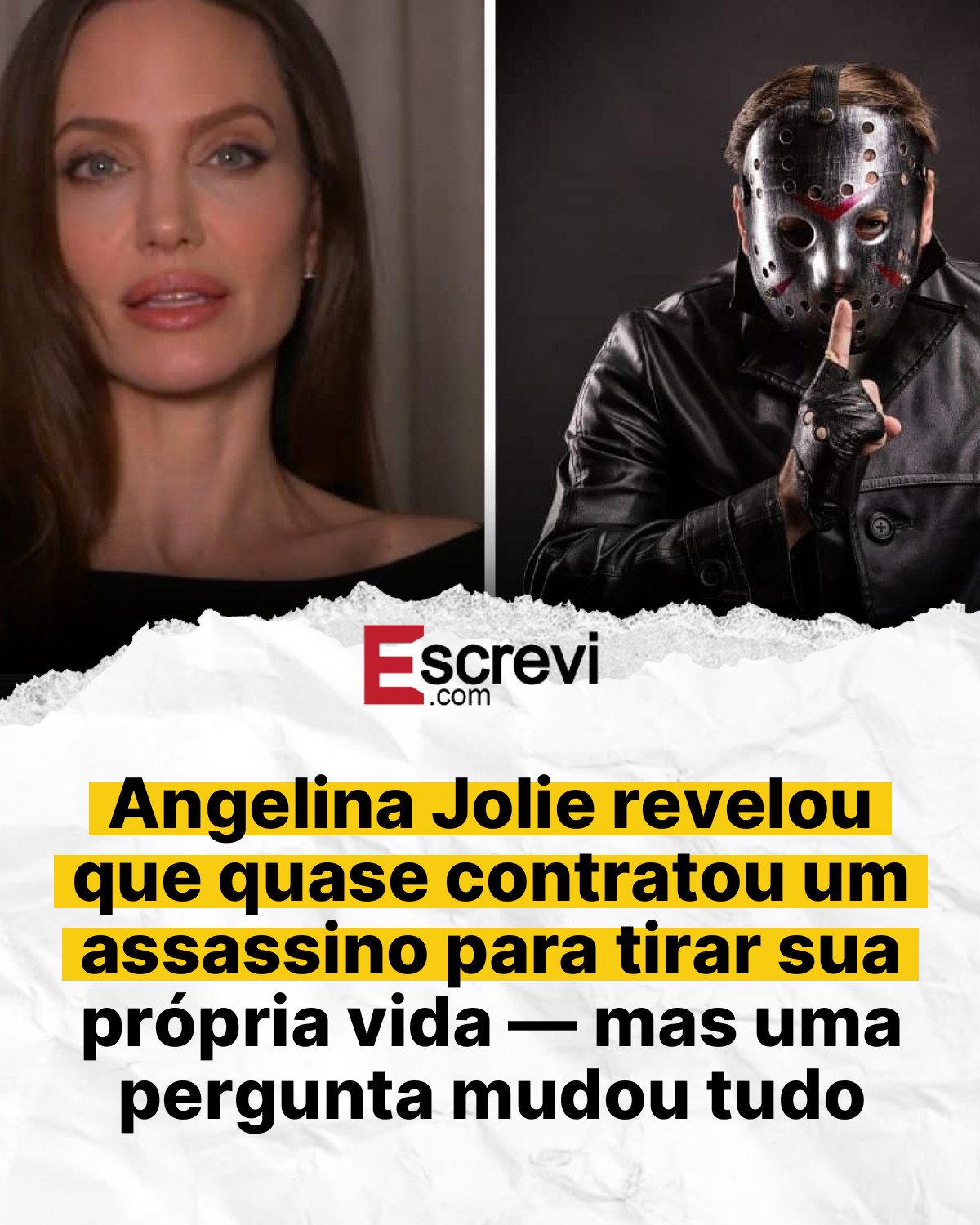 Angelina Jolie revelou que quase contratou um assassino para tirar sua própria vida — mas uma pergunta mudou tudo card branco