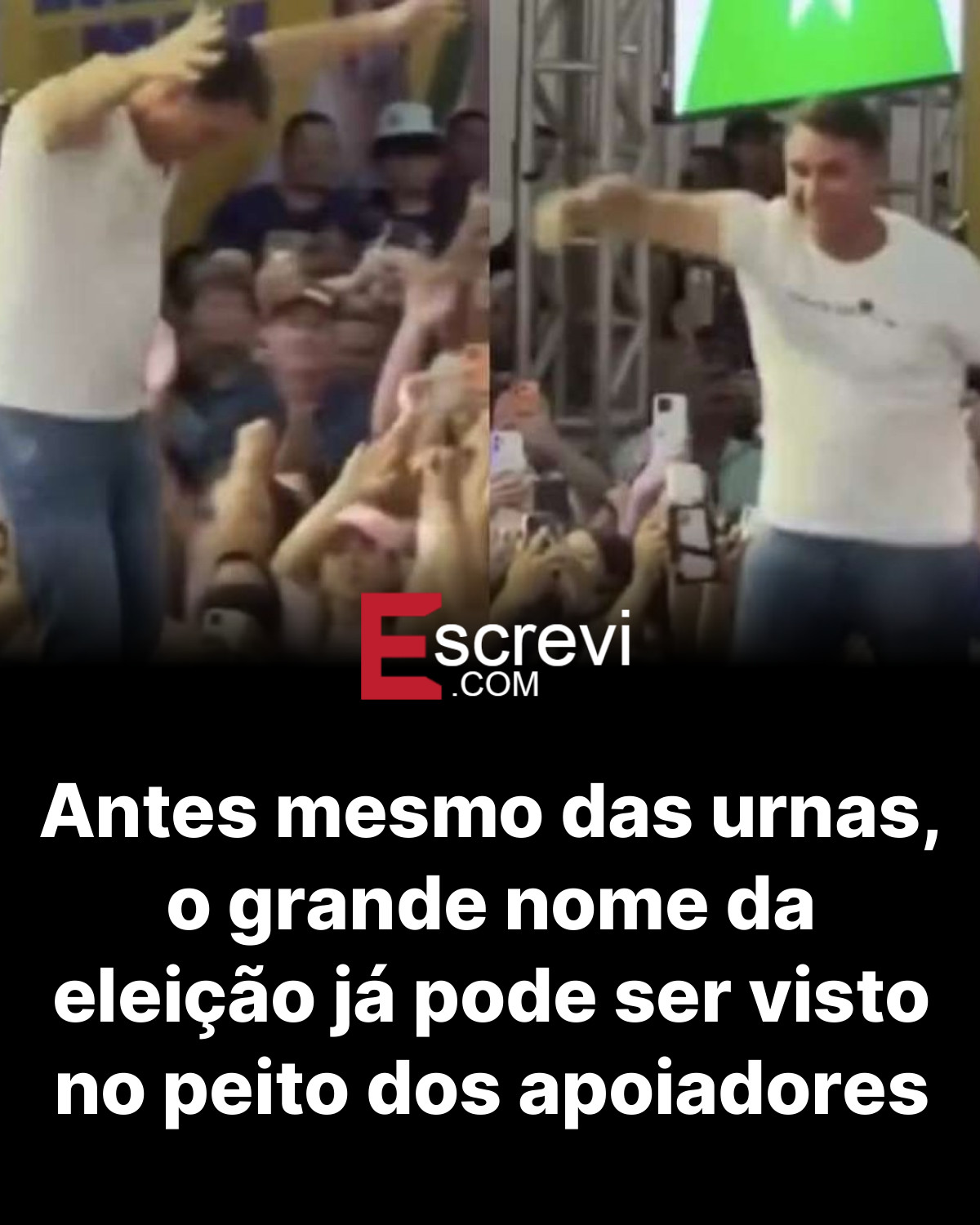 Antes mesmo das urnas, o grande nome da eleição já pode ser visto no peito dos apoiadores card preto