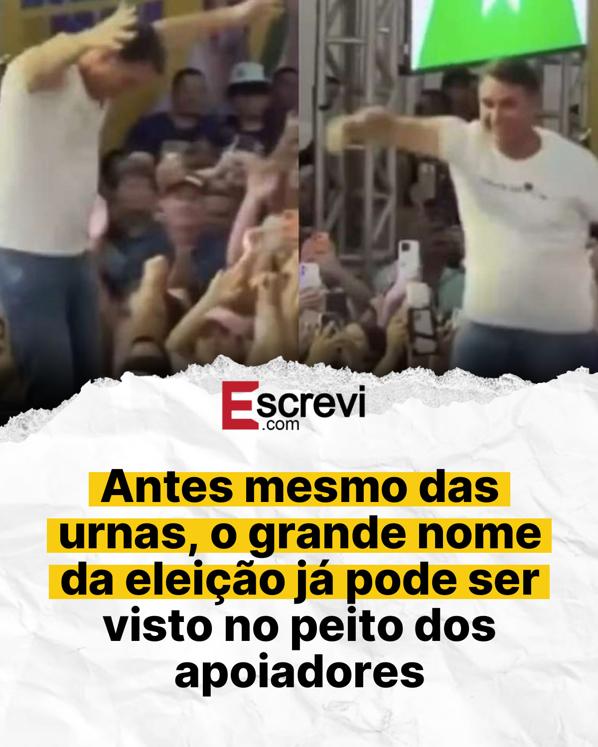 Antes mesmo das urnas, o grande nome da eleição já pode ser visto no peito dos apoiadores card branco
