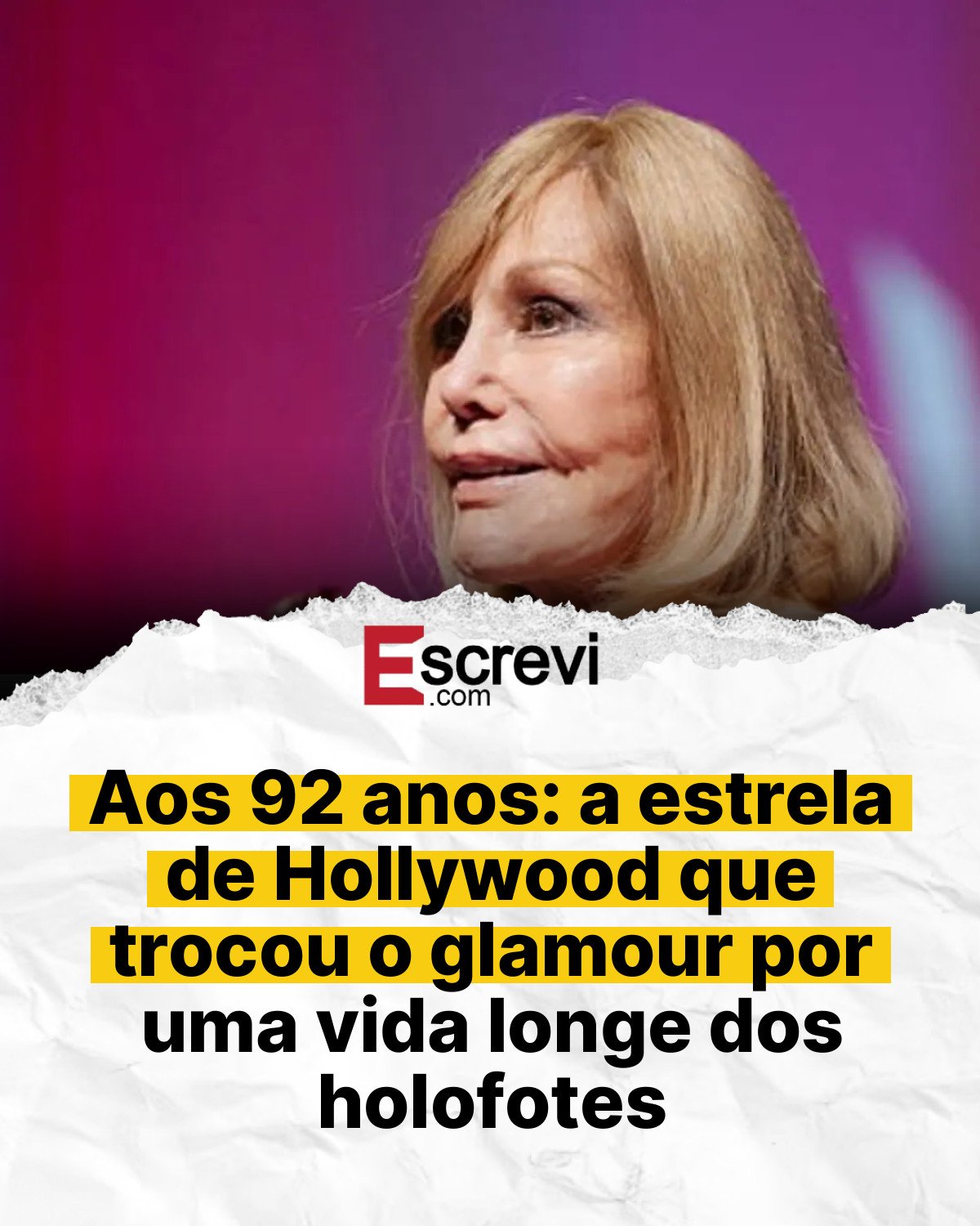 Aos 92 anos: a estrela de Hollywood que trocou o glamour por uma vida longe dos holofotes card branco