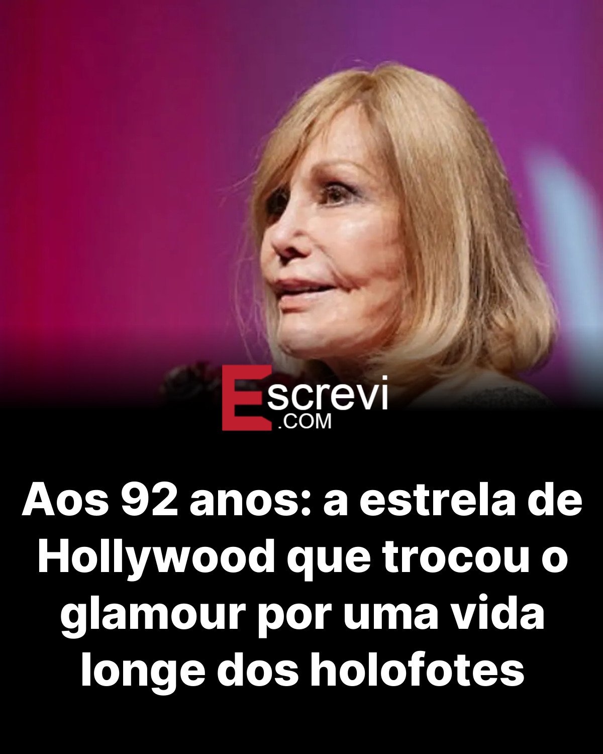 Aos 92 anos: a estrela de Hollywood que trocou o glamour por uma vida longe dos holofotes card preto