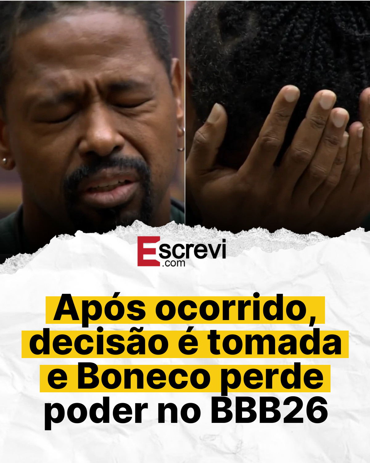 Após ocorrido, decisão é tomada e Boneco perde poder no BBB26 card branco