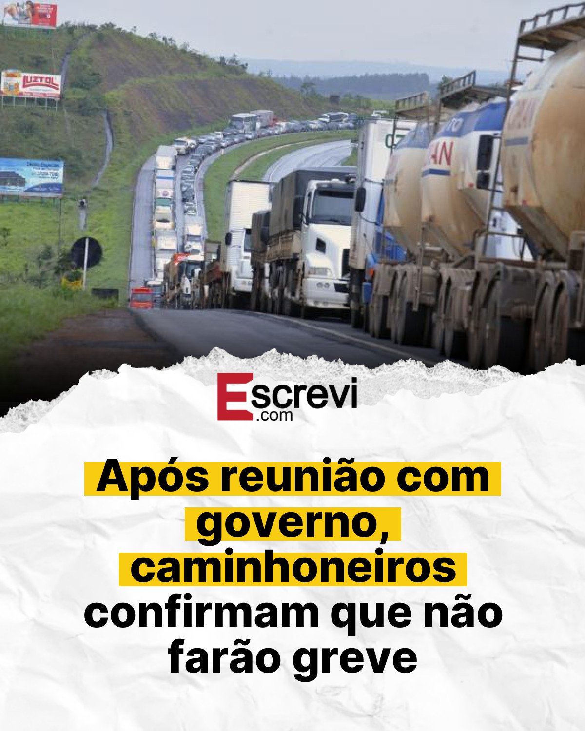 Após reunião com governo, caminhoneiros confirmam que não farão greve card branco