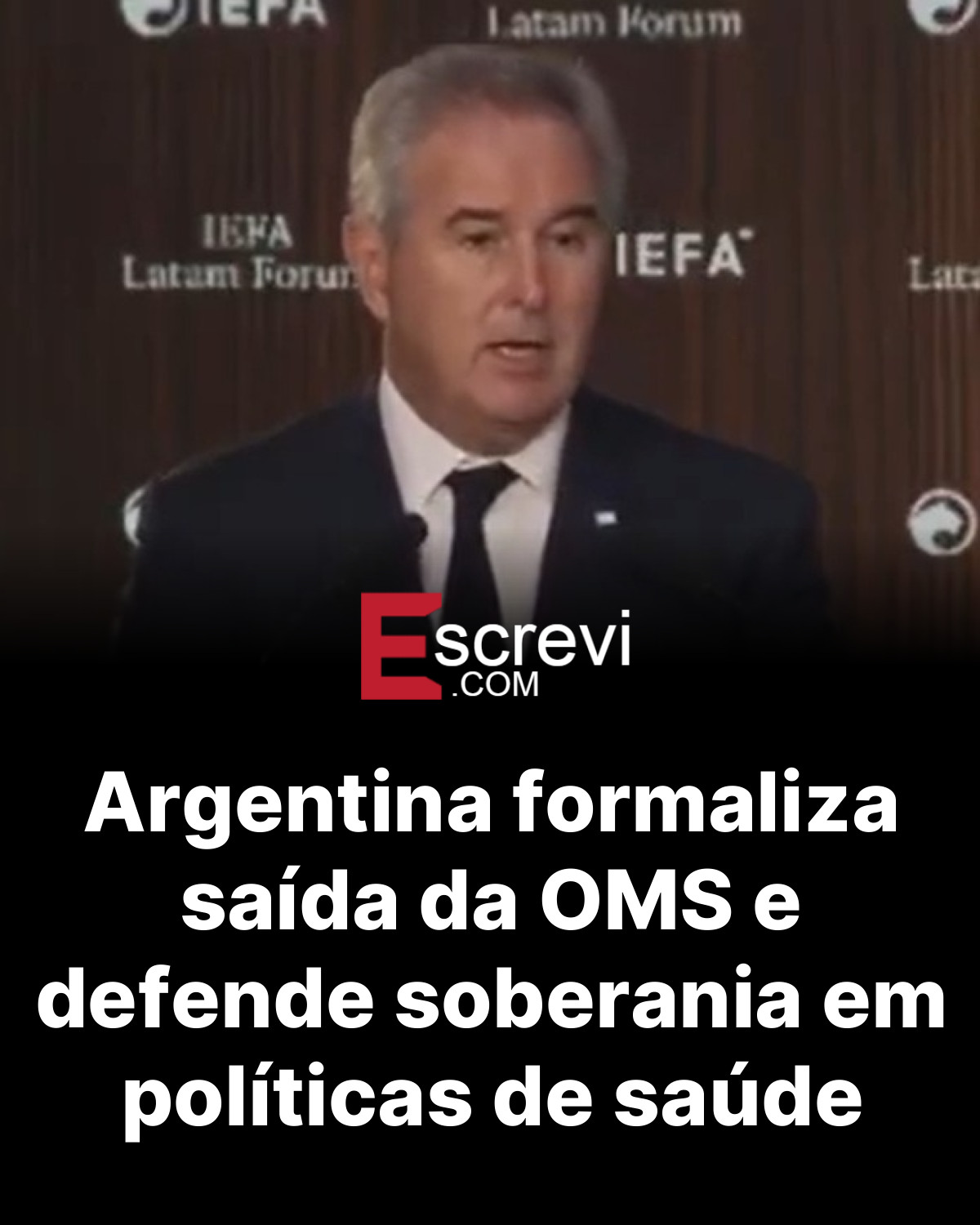 Argentina formaliza saída da OMS e defende soberania em políticas de saúde card preto
