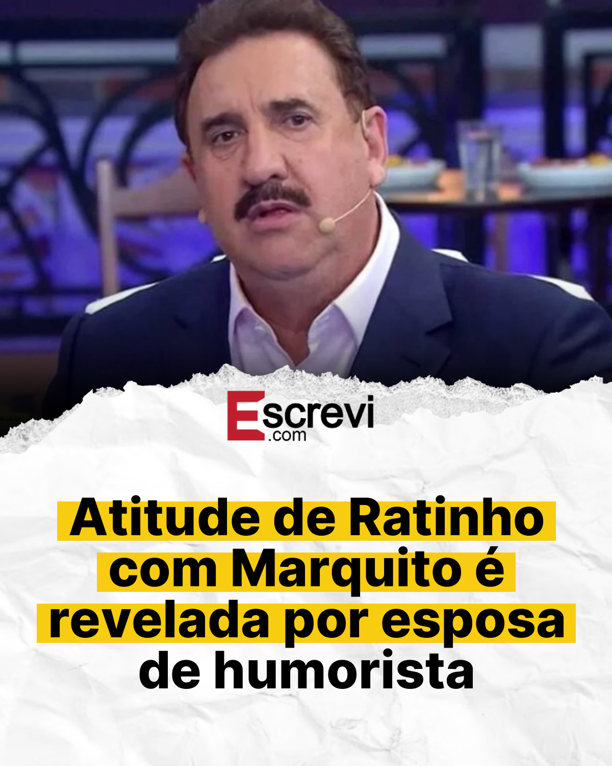 Atitude de Ratinho com Marquito é revelada por esposa de humorista card branco