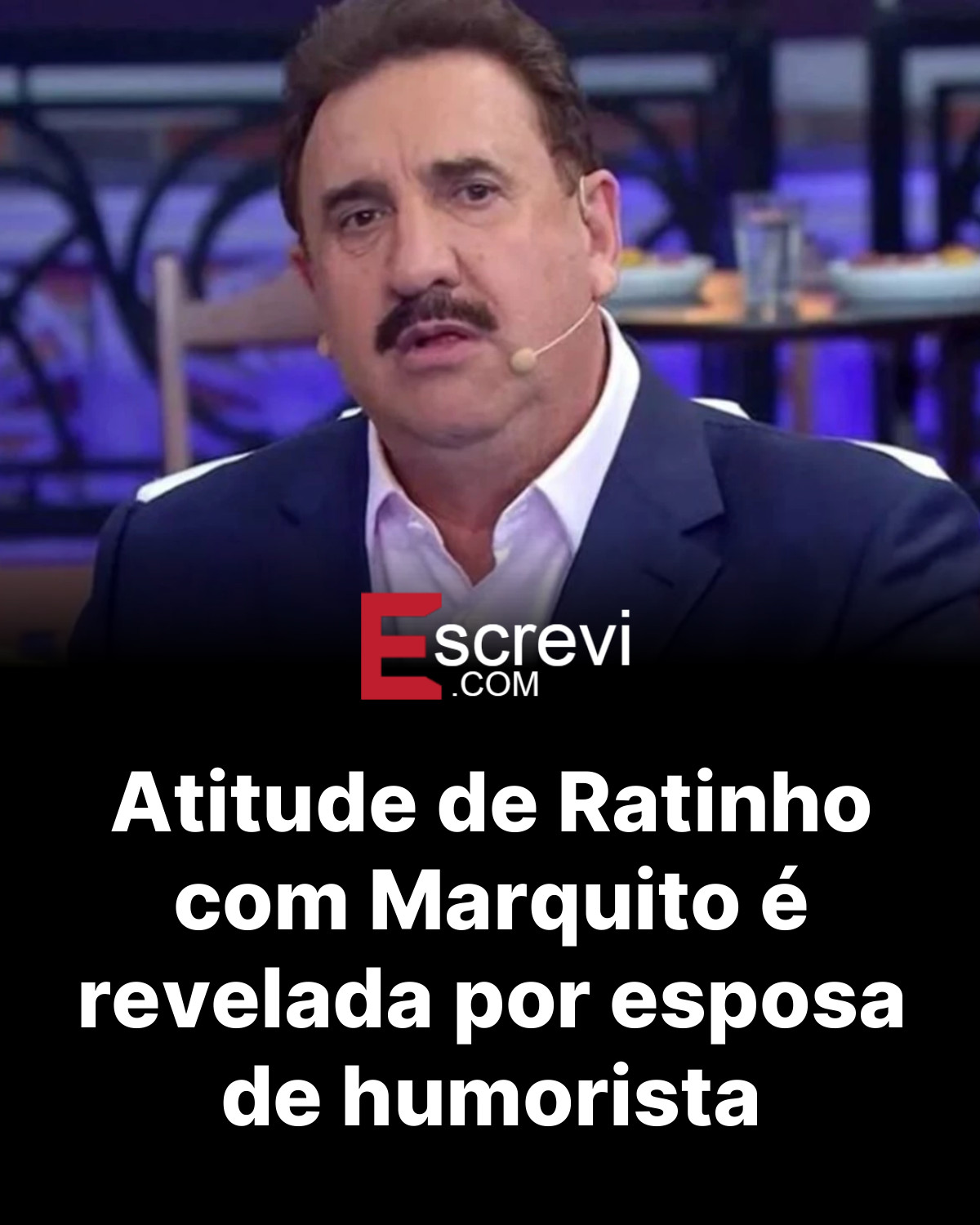 Atitude de Ratinho com Marquito é revelada por esposa de humorista card preto