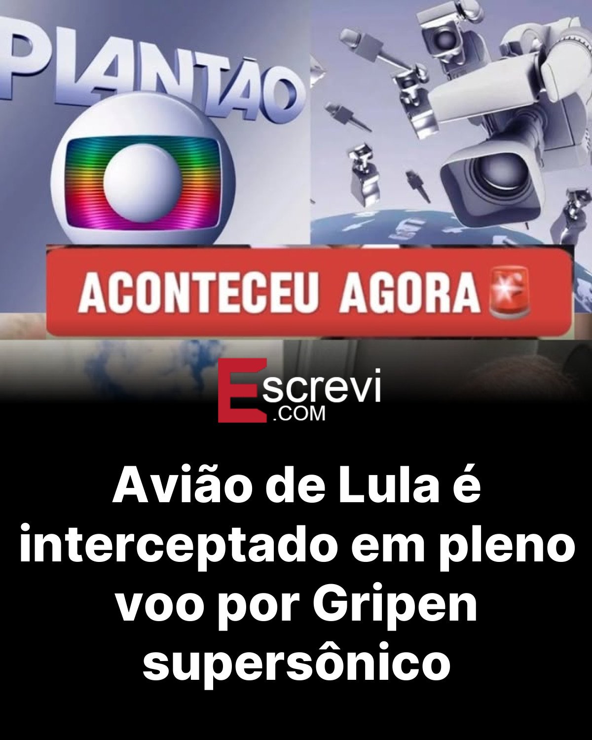 Avião de Lula é interceptado em pleno voo por Gripen supersônico card preto