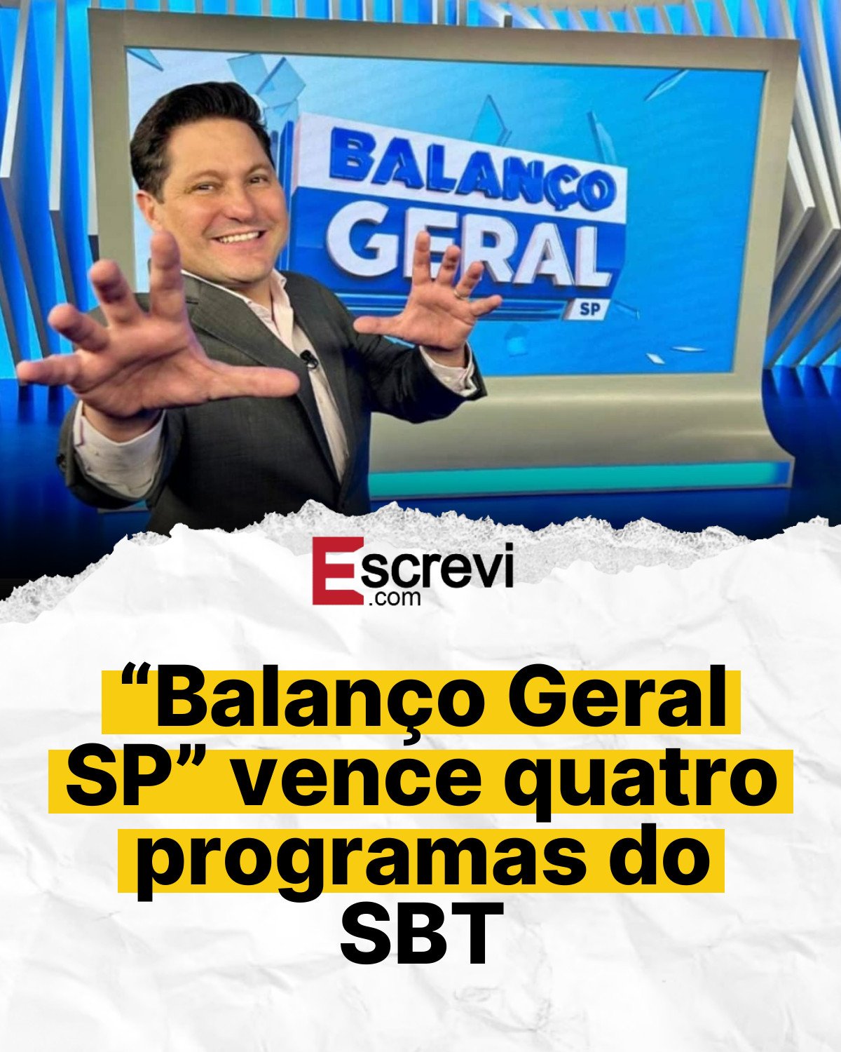“Balanço Geral SP” vence quatro programas do SBT card branco