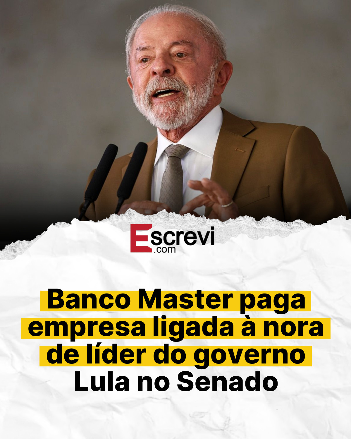 Banco Master paga empresa ligada à nora de líder do governo Lula no Senado card branco