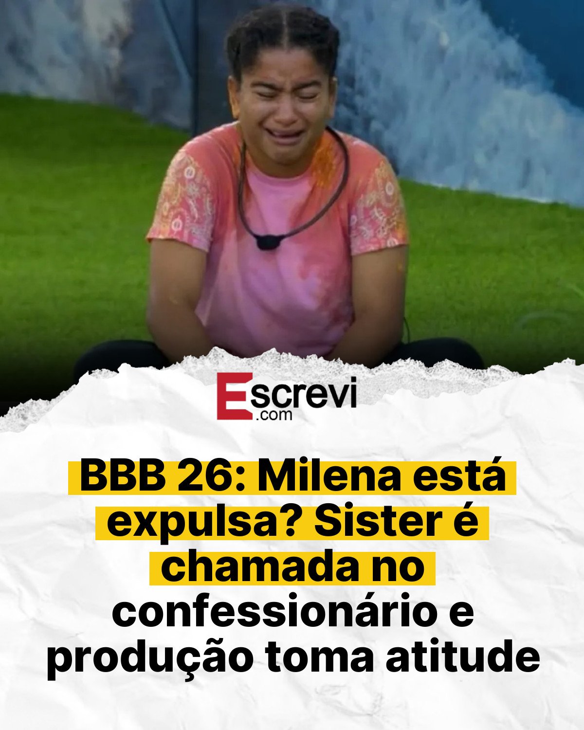 BBB 26: Milena está expulsa? Sister é chamada no confessionário e produção toma atitude card branco