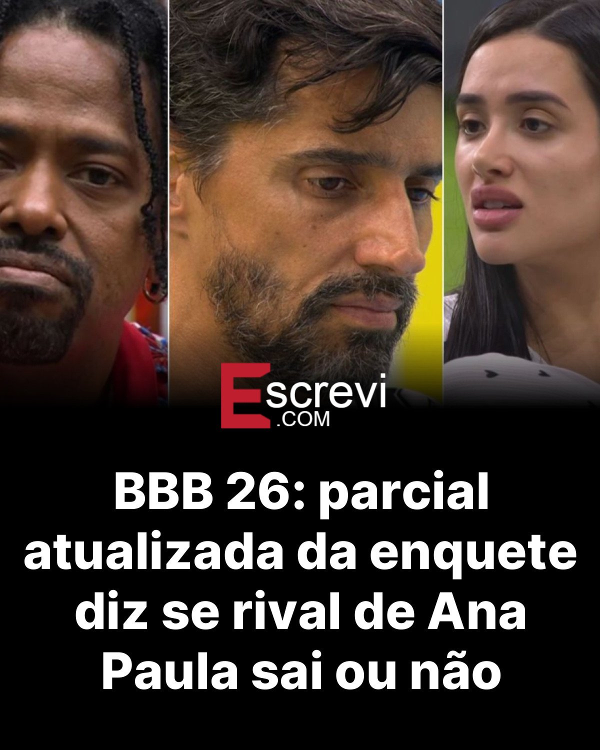 BBB 26: parcial atualizada da enquete diz se rival de Ana Paula sai ou não card preto