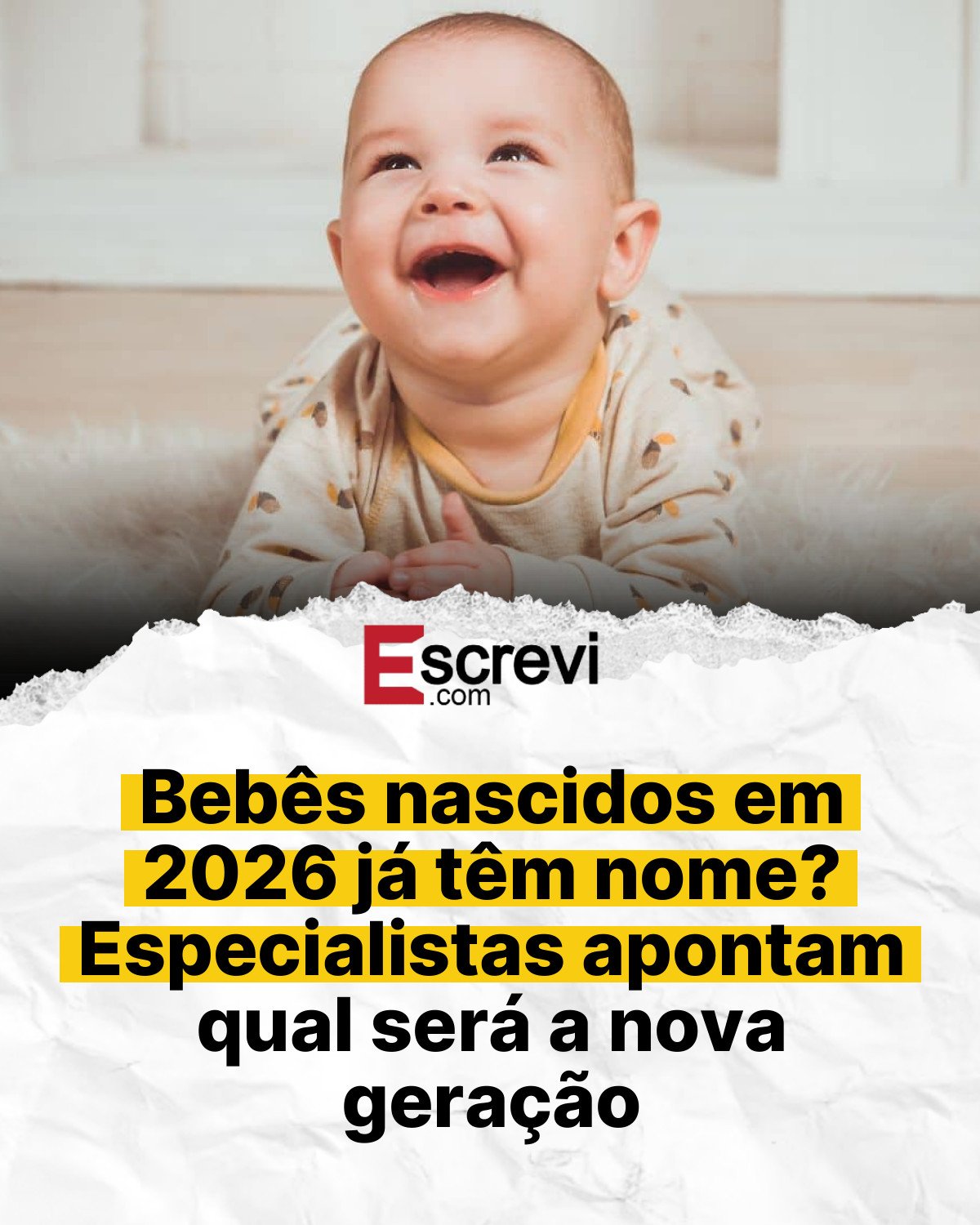 Bebês nascidos em 2026 já têm nome? Especialistas apontam qual será a nova geração card branco