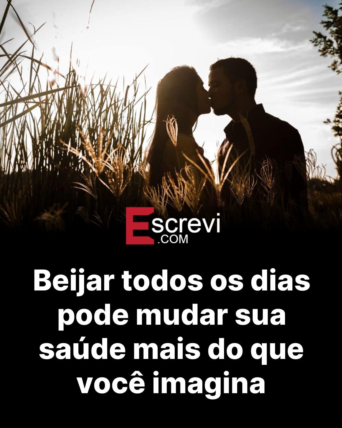Beijar todos os dias pode mudar sua saúde mais do que você imagina card preto