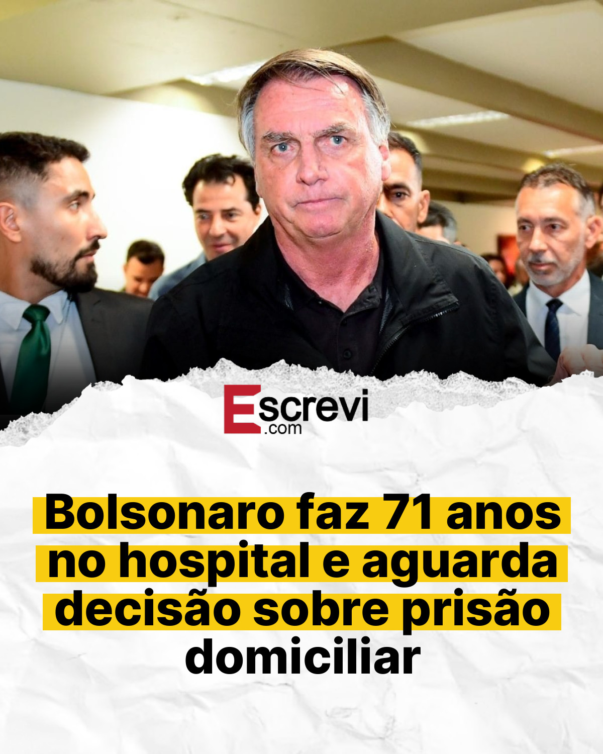 Bolsonaro faz 71 anos no hospital e aguarda decisão sobre prisão domiciliar card branco