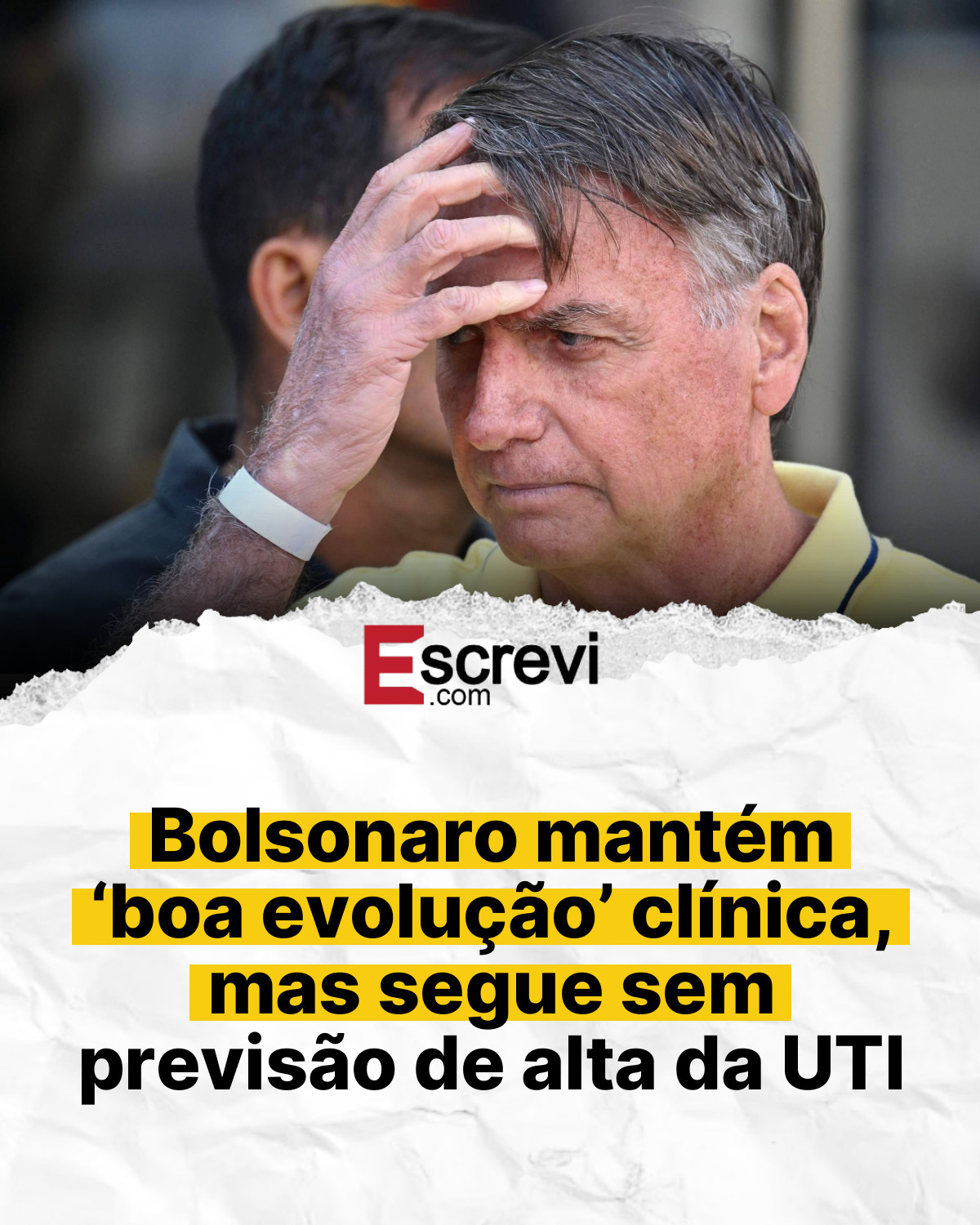 Bolsonaro mantém ‘boa evolução’ clínica, mas segue sem previsão de alta da UTI card branco