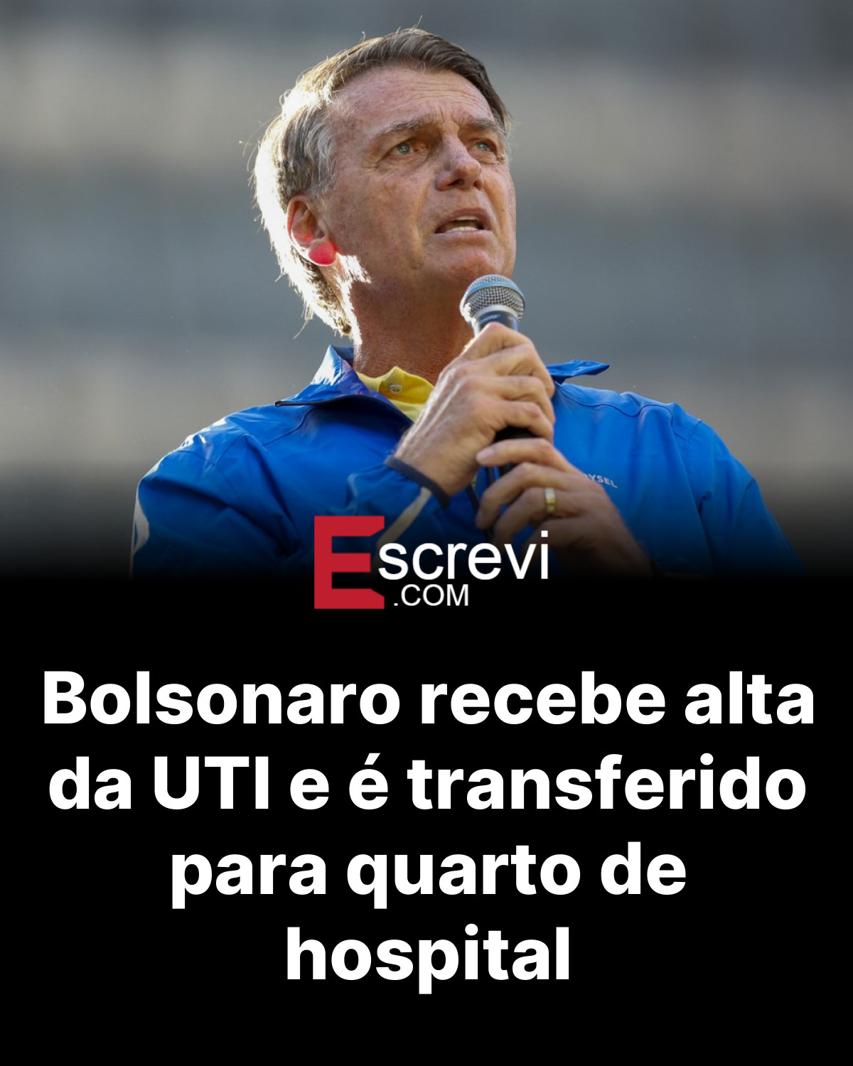 Bolsonaro recebe alta da UTI e é transferido para quarto de hospital card preto