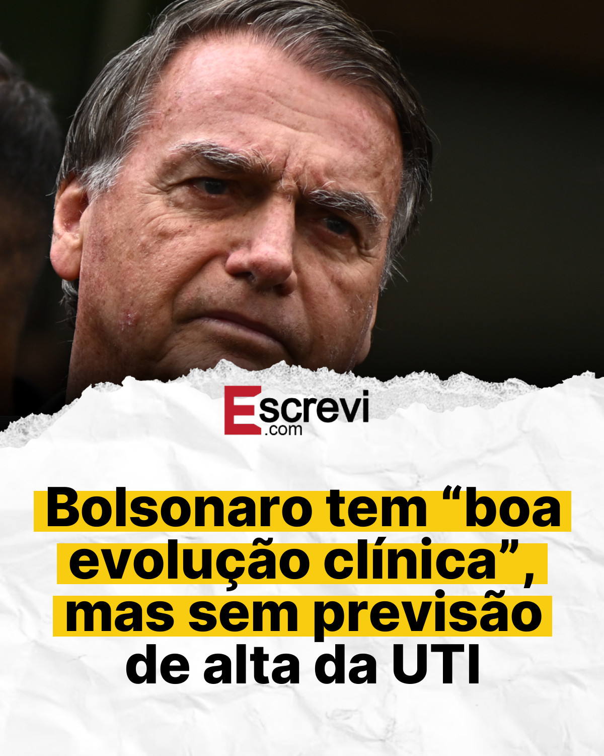 Bolsonaro tem “boa evolução clínica”, mas sem previsão de alta da UTI card branco