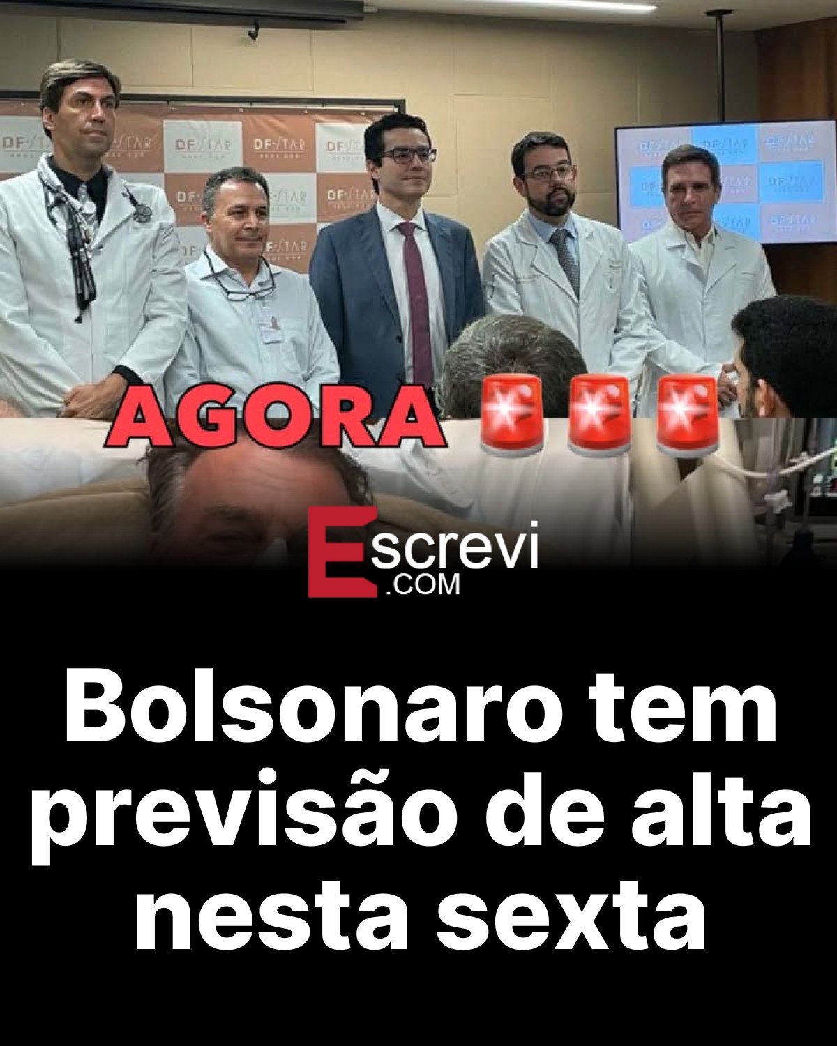 Bolsonaro tem previsão de alta nesta sexta card preto