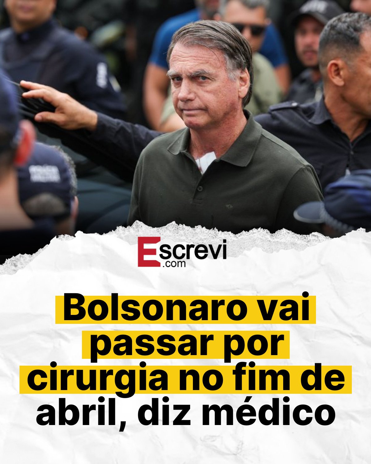 Bolsonaro vai passar por cirurgia no fim de abril, diz médico card branco