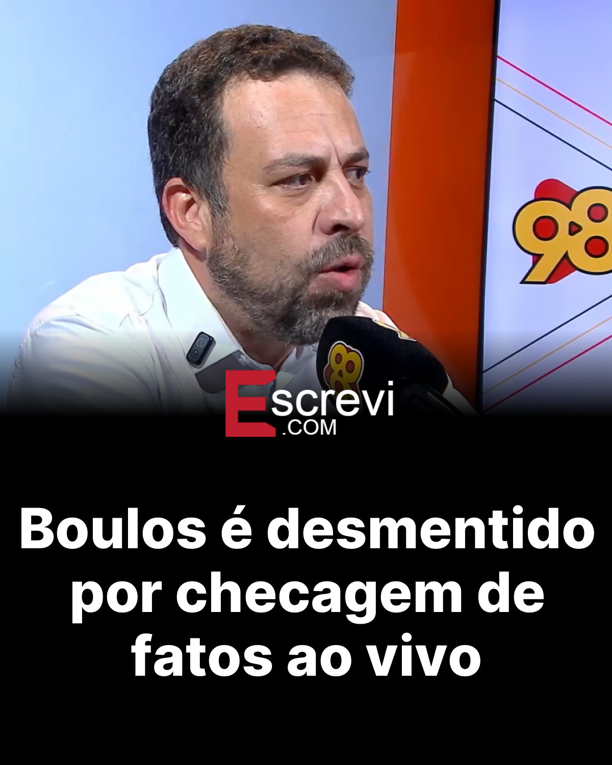 Boulos é desmentido por checagem de fatos ao vivo card preto