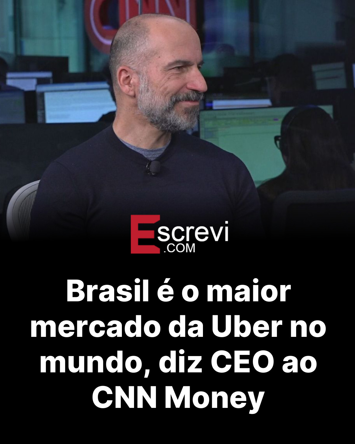 Brasil é o maior mercado da Uber no mundo, diz CEO ao CNN Money card preto