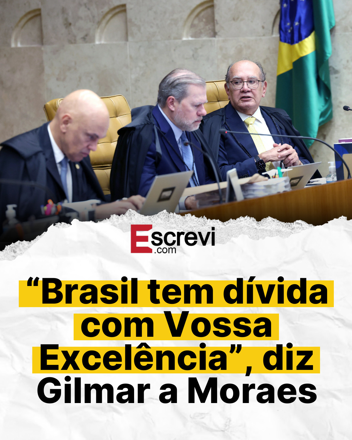 “Brasil tem dívida com Vossa Excelência”, diz Gilmar a Moraes card branco