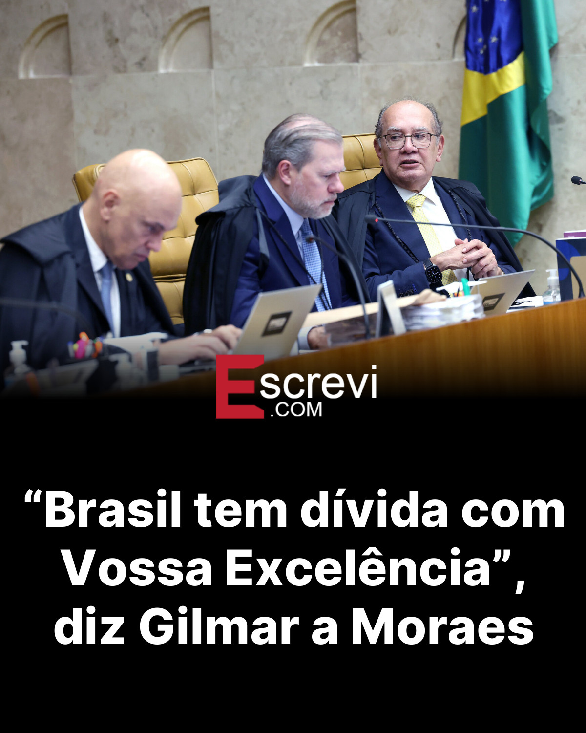 “Brasil tem dívida com Vossa Excelência”, diz Gilmar a Moraes card preto