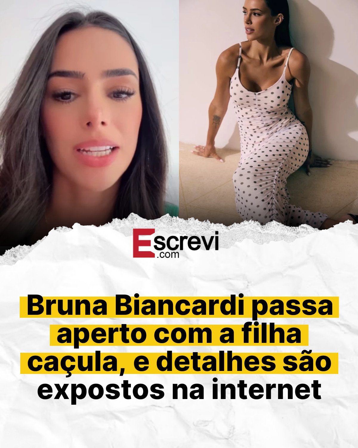 Bruna Biancardi passa aperto com a filha caçula, e detalhes são expostos na internet card branco