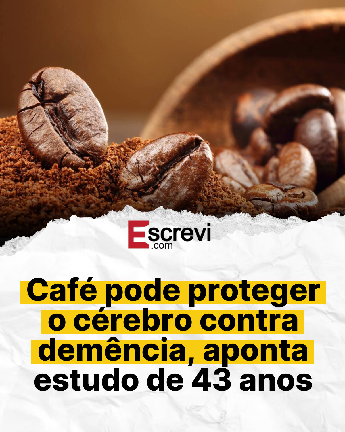 Café pode proteger o cérebro contra demência, aponta estudo de 43 anos card branco