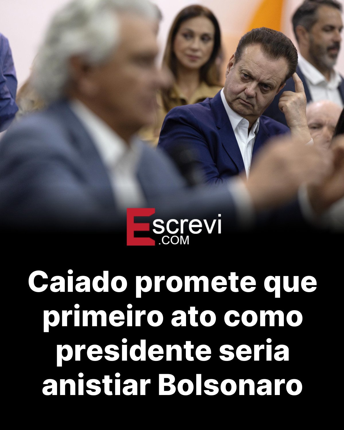 Caiado promete que primeiro ato como presidente seria anistiar Bolsonaro card preto