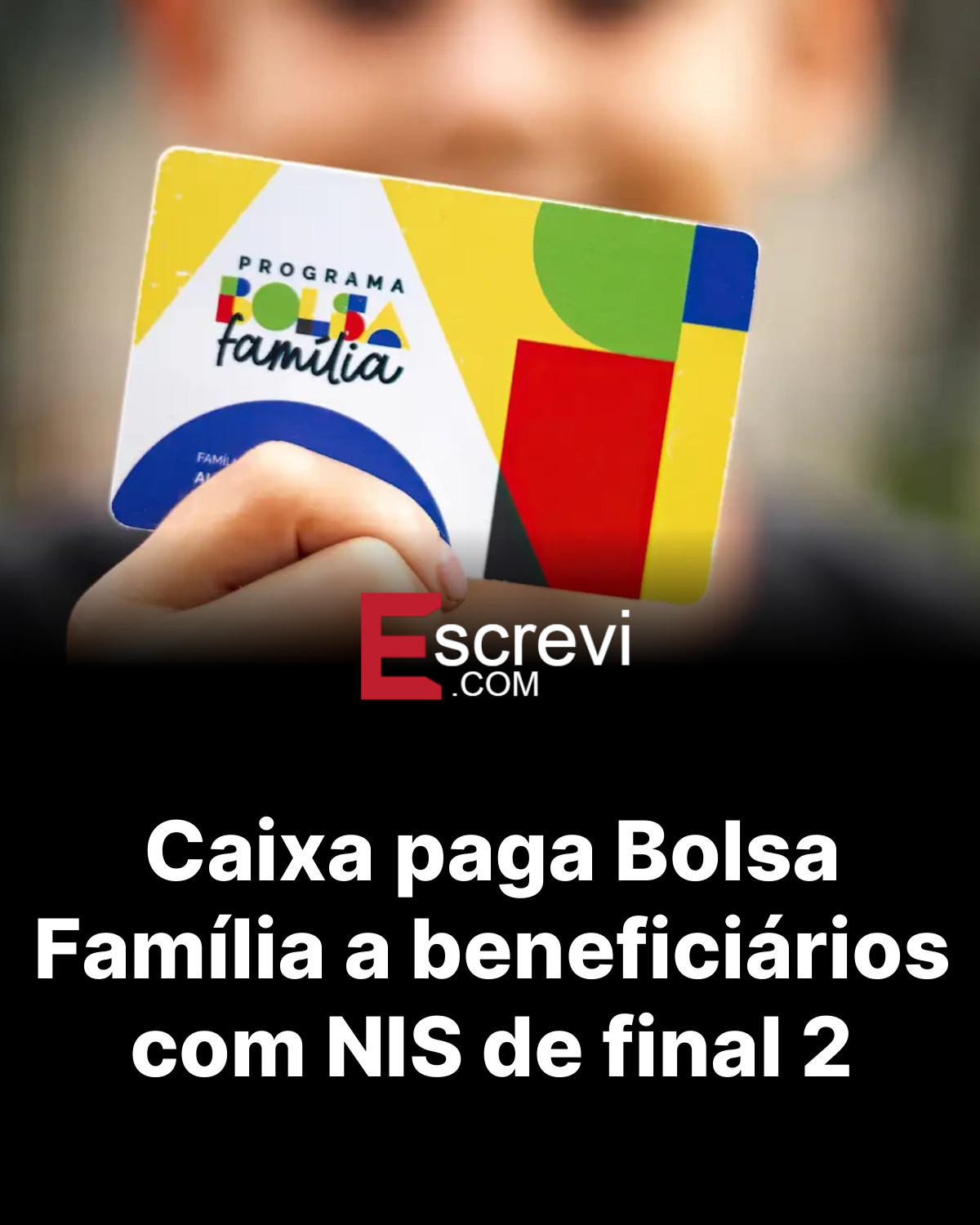 Caixa paga Bolsa Família a beneficiários com NIS de final 2 card preto