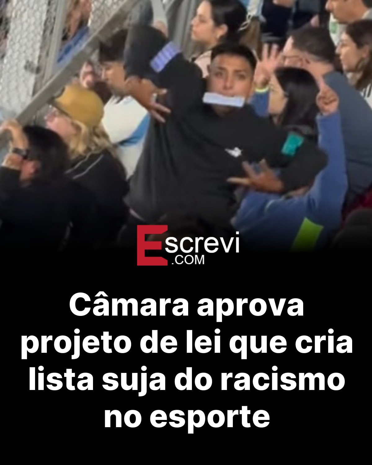 Câmara aprova projeto de lei que cria lista suja do racismo no esporte card preto