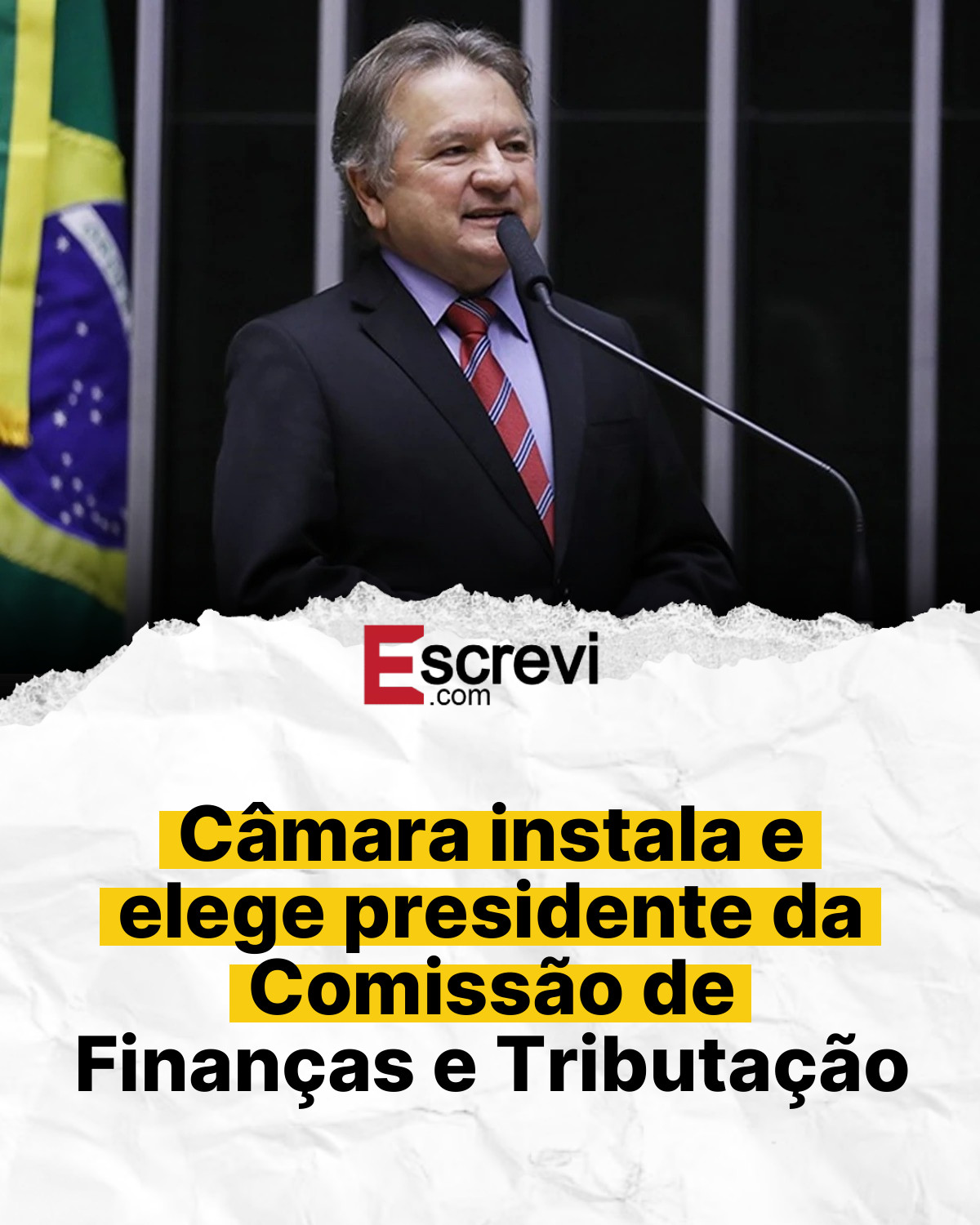 Câmara instala e elege presidente da Comissão de Finanças e Tributação card branco