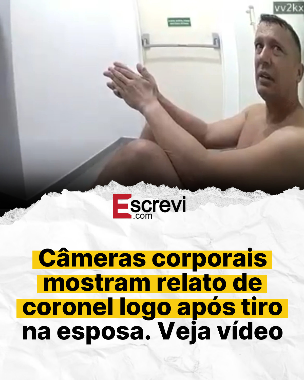 Câmeras corporais mostram relato de coronel logo após tiro na esposa. Veja vídeo card branco