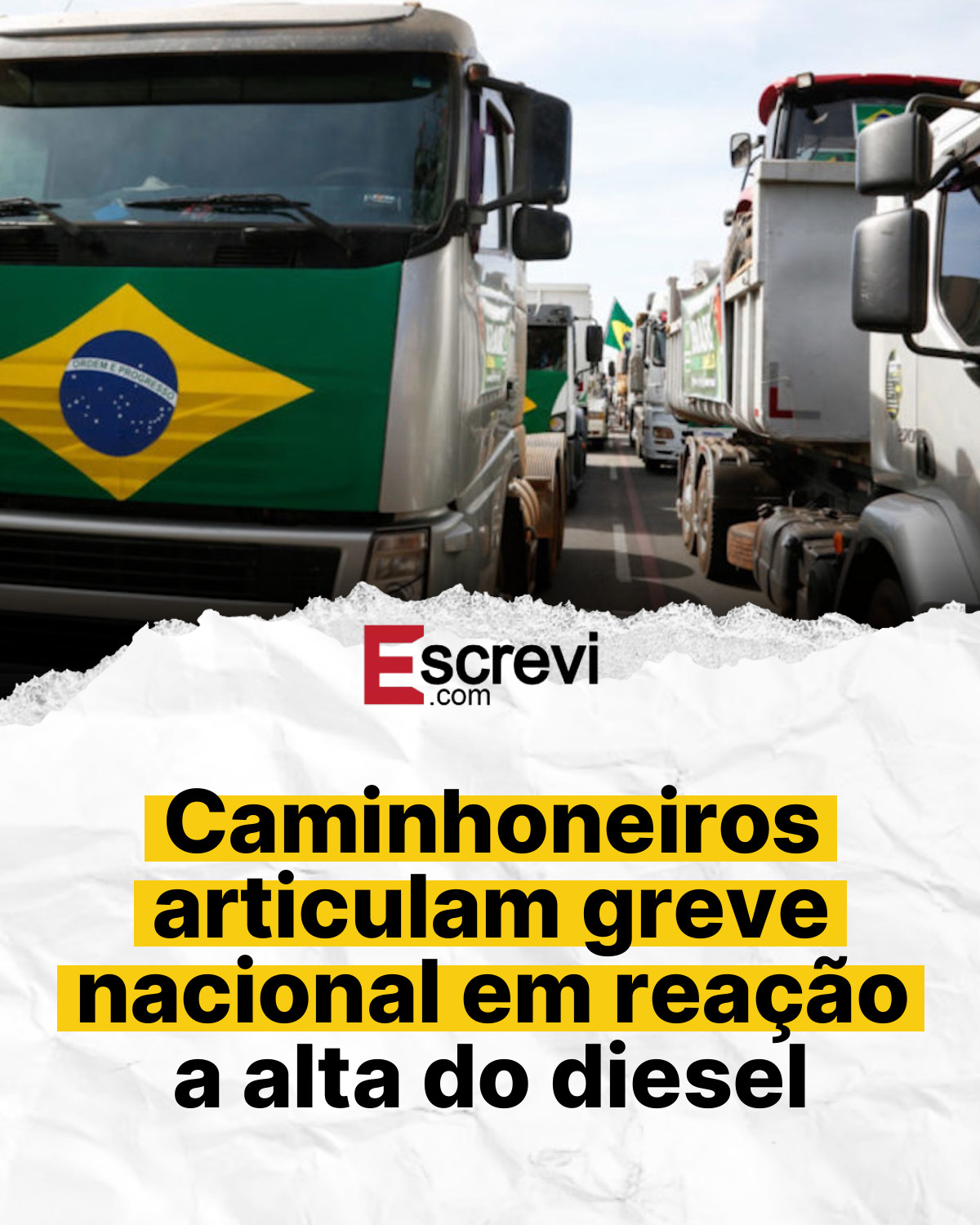 Caminhoneiros articulam greve nacional em reação a alta do diesel card branco