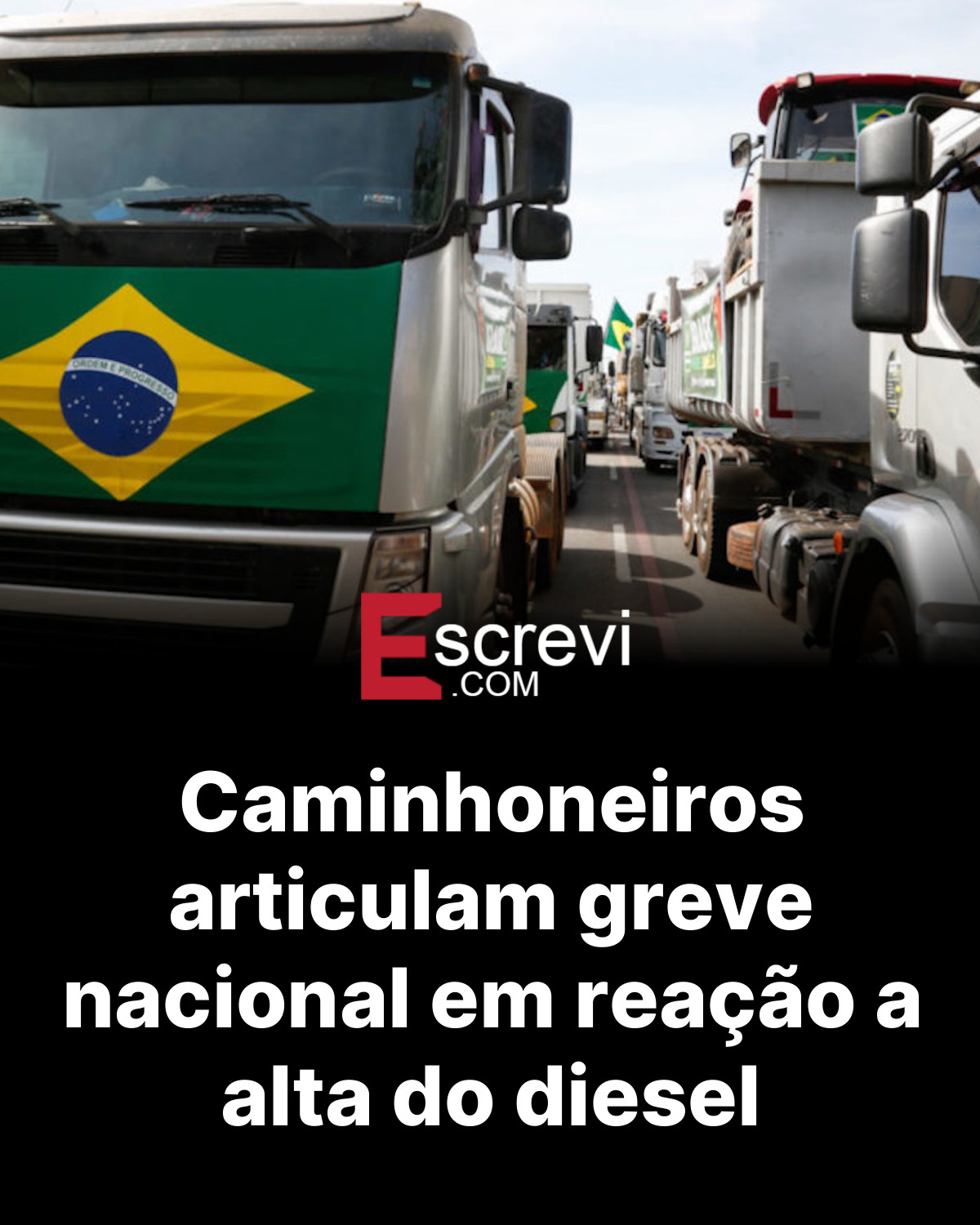 Caminhoneiros articulam greve nacional em reação a alta do diesel card preto