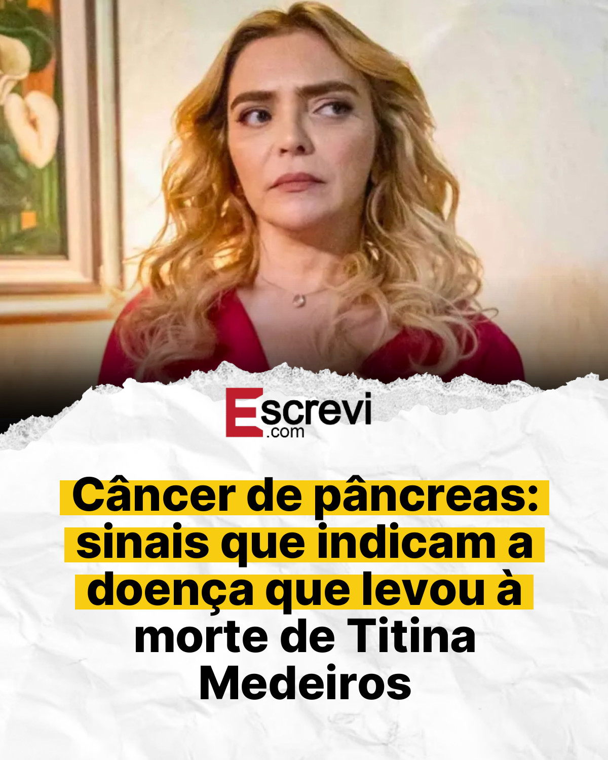 Câncer de pâncreas: sinais que indicam a doença que levou à morte de Titina Medeiros card branco