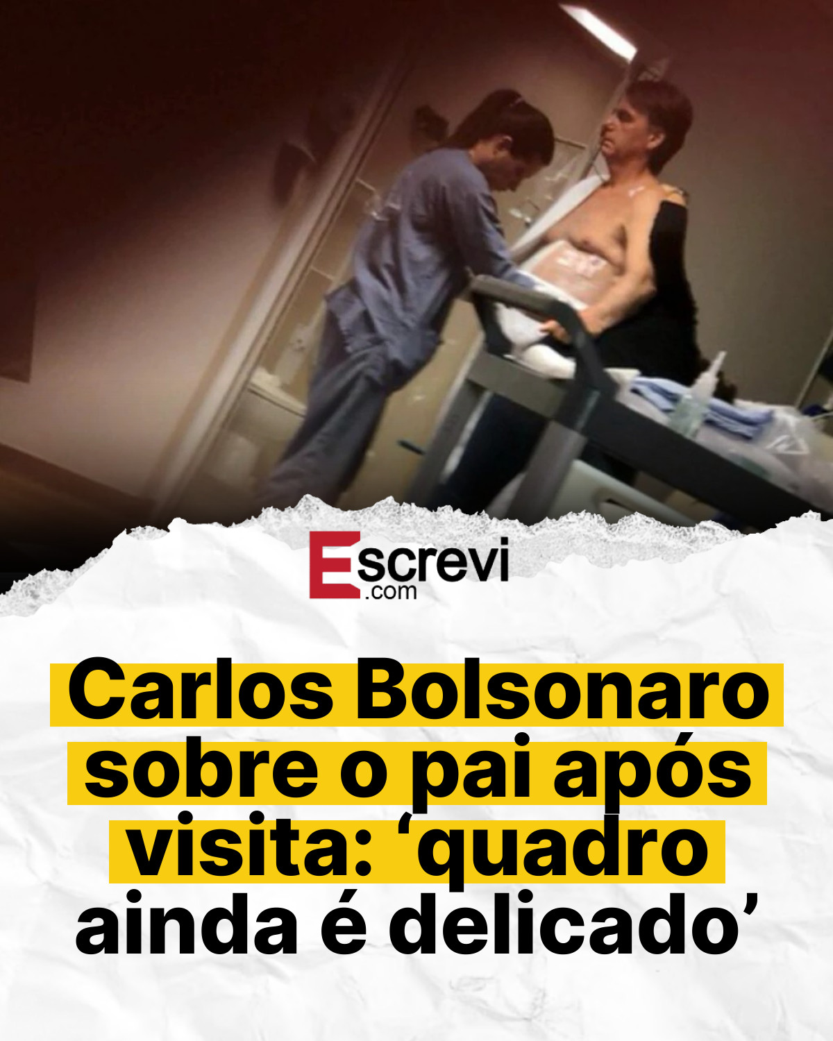 Carlos Bolsonaro sobre o pai após visita: ‘quadro ainda é delicado’ card branco