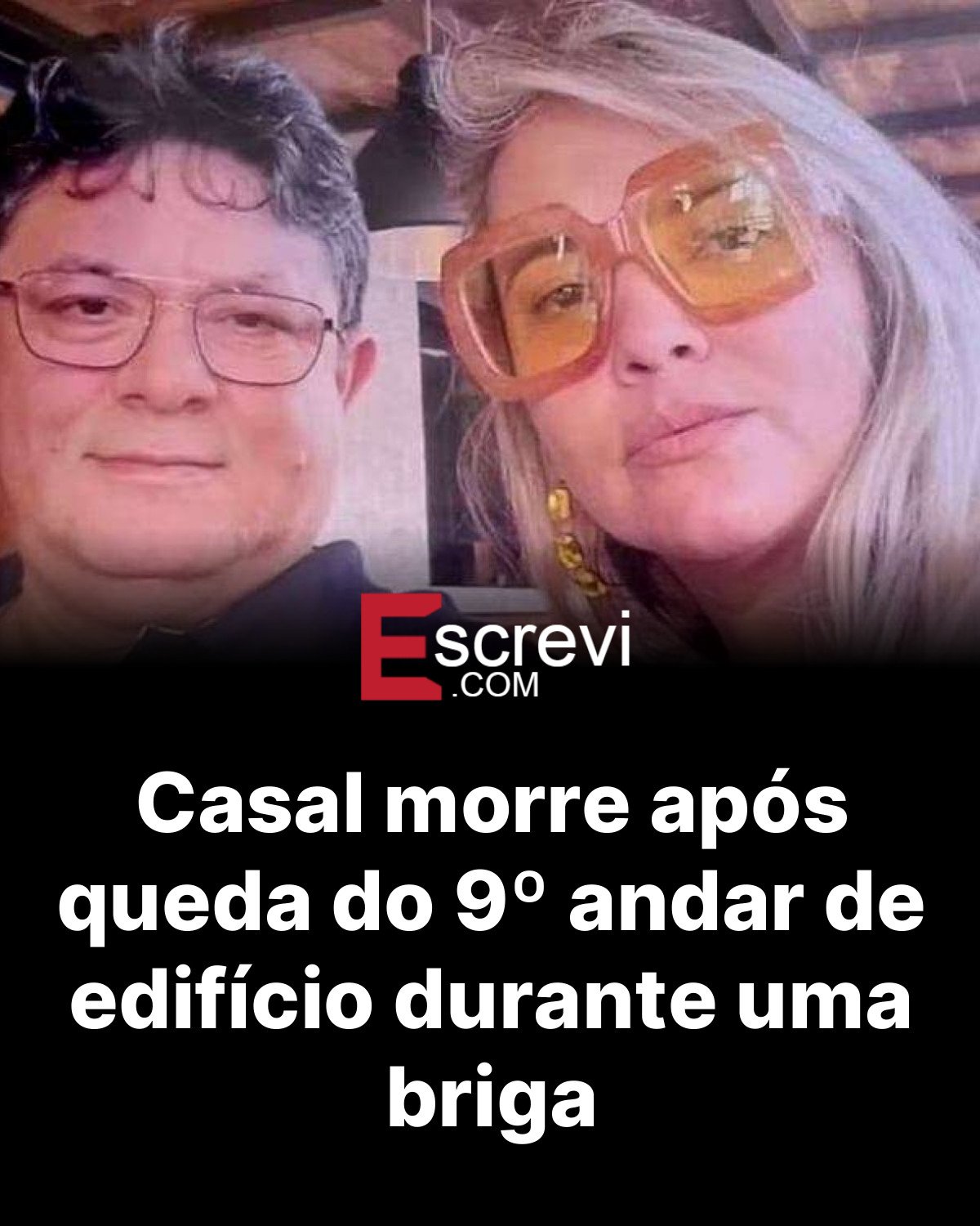 Casal morre após queda do 9º andar de edifício durante uma briga card preto