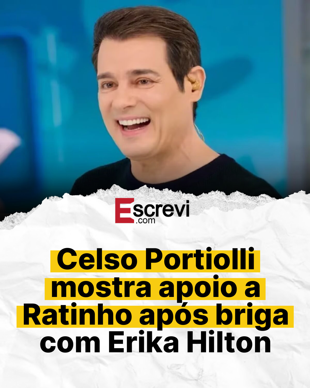 Celso Portiolli mostra apoio a Ratinho após briga com Erika Hilton card branco