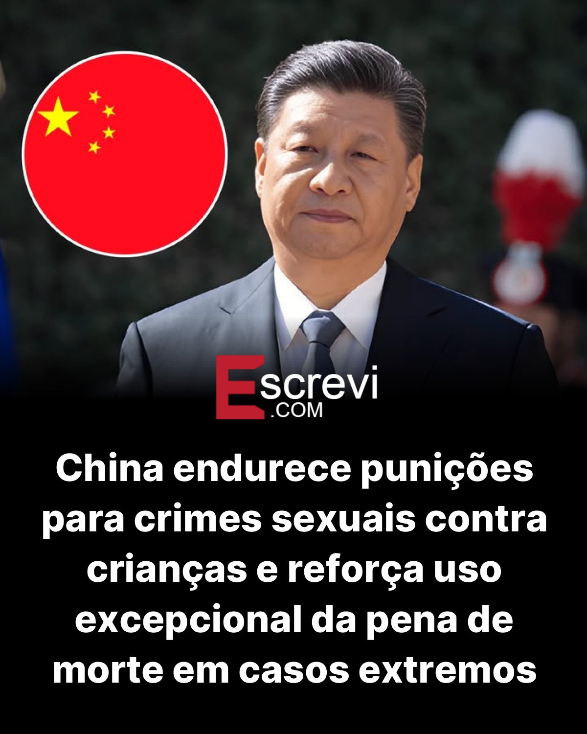 China endurece punições para crimes sexuais contra crianças e reforça uso excepcional da pena de morte em casos extremos card preto