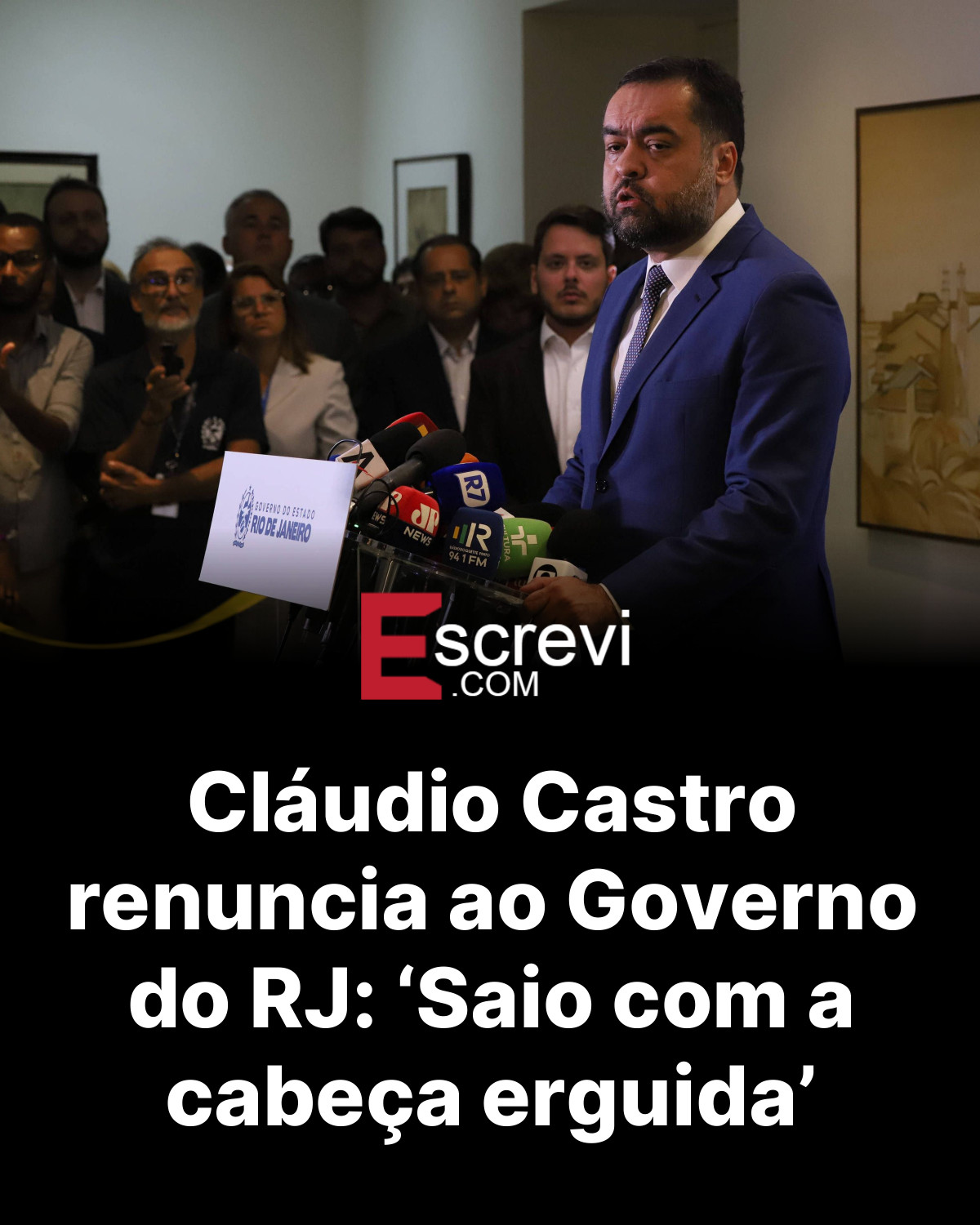 Cláudio Castro renuncia ao Governo do RJ: ‘Saio com a cabeça erguida’ card preto