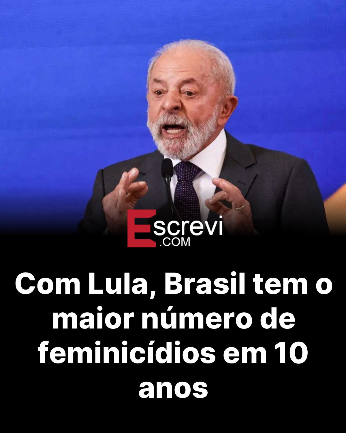 Com Lula, Brasil tem o maior número de feminicídios em 10 anos card preto