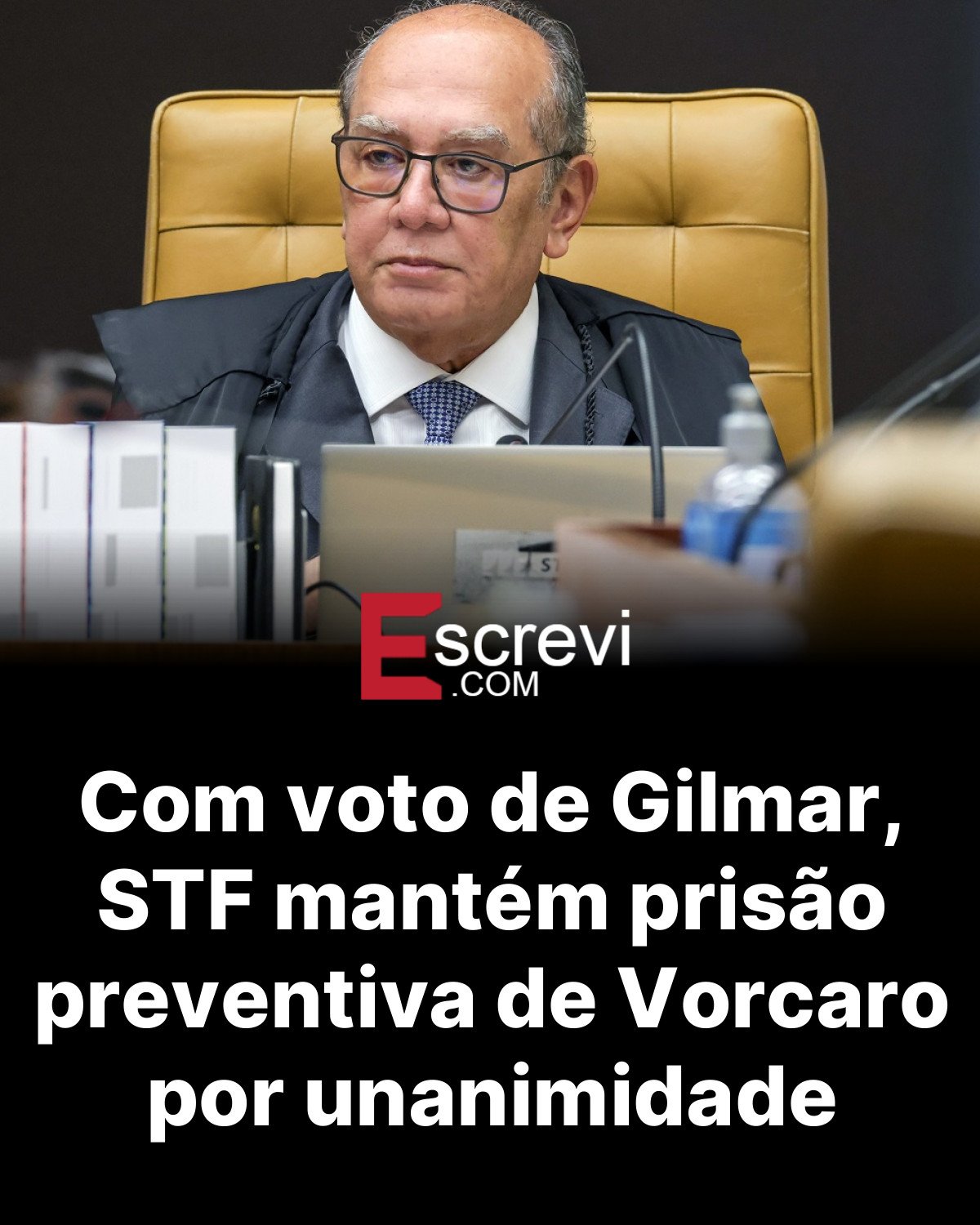 Com voto de Gilmar, STF mantém prisão preventiva de Vorcaro por unanimidade card preto