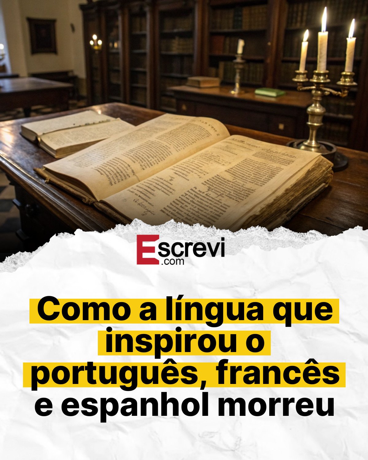 Como a língua que inspirou o português, francês e espanhol morreu card branco