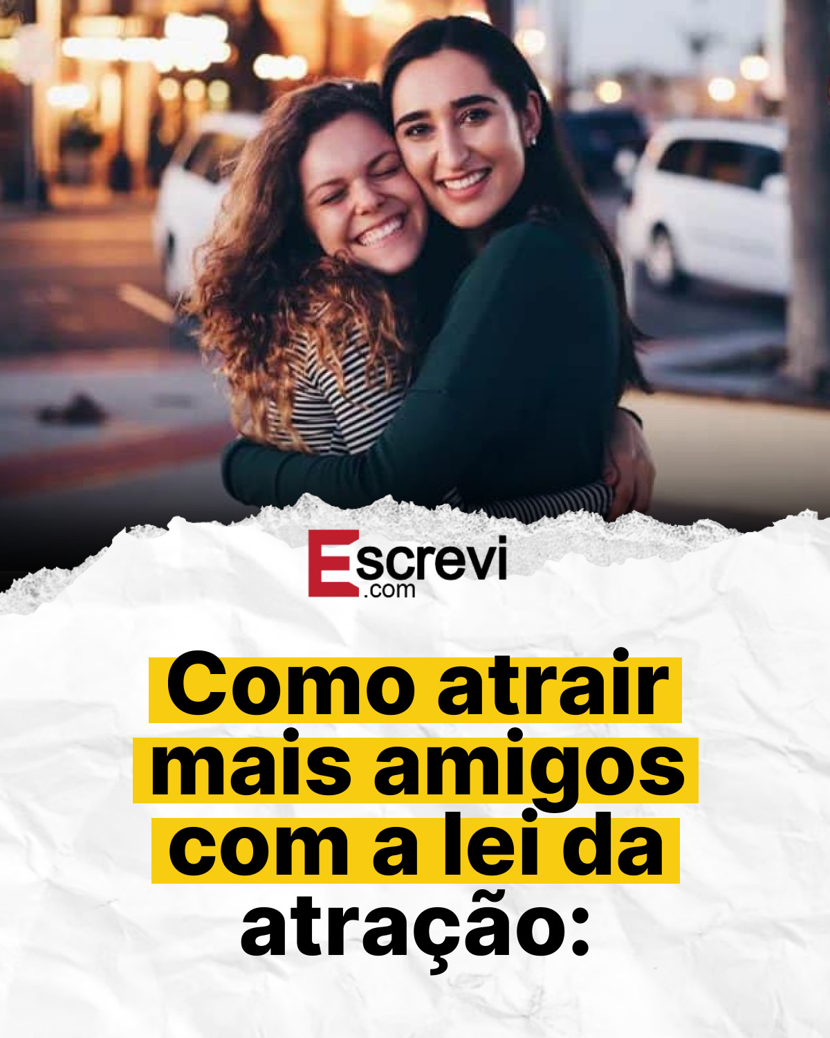 Como atrair mais amigos com a lei da atração: card branco