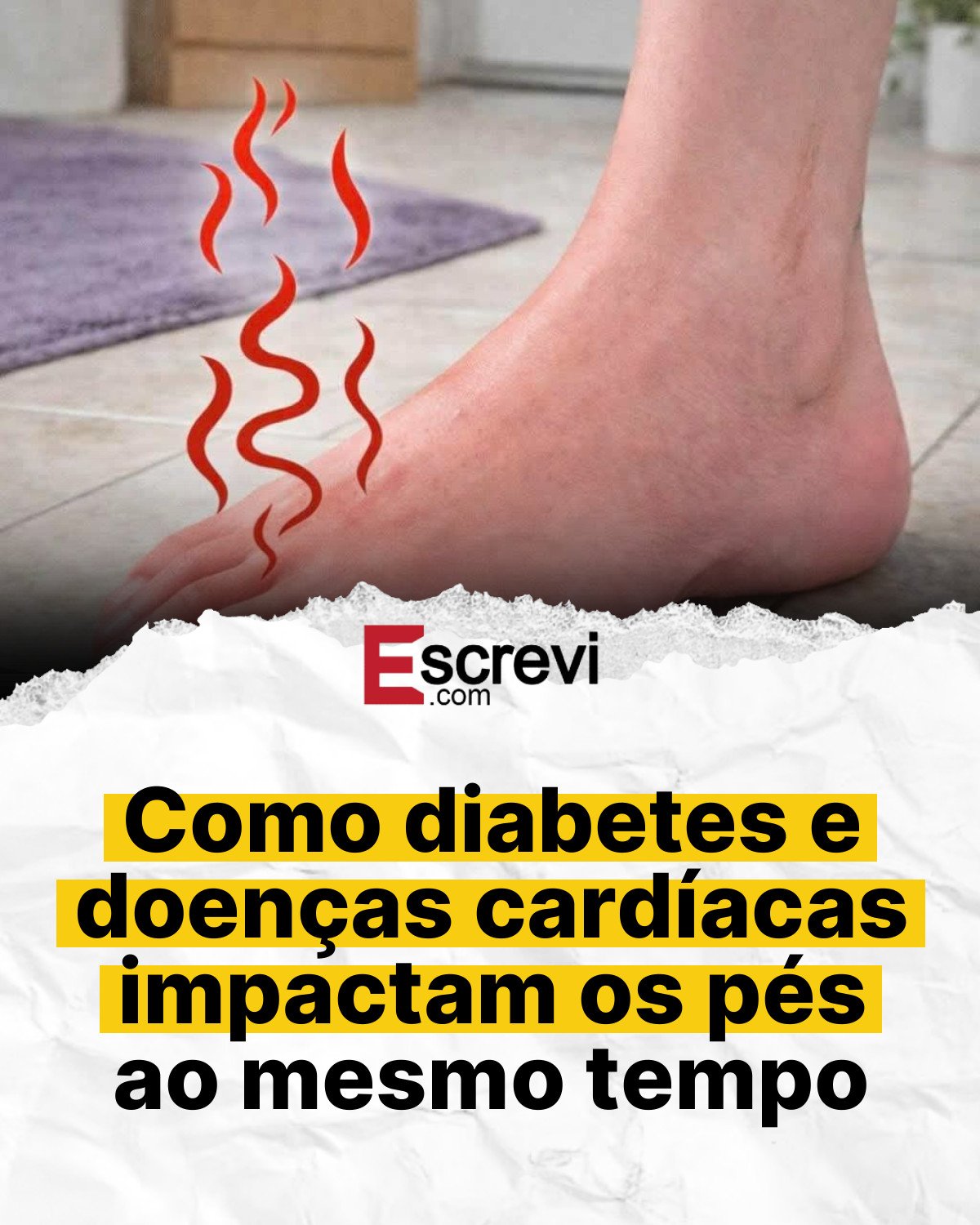 Como diabetes e doenças cardíacas impactam os pés ao mesmo tempo card branco