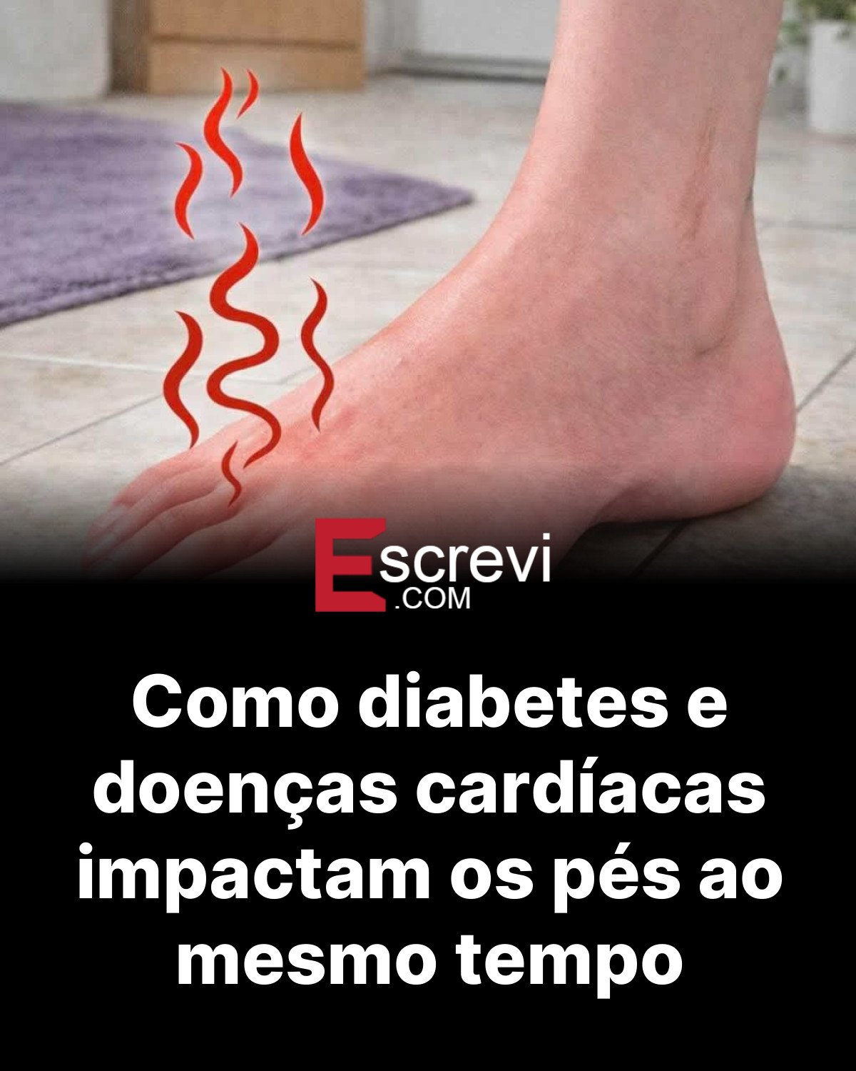 Como diabetes e doenças cardíacas impactam os pés ao mesmo tempo card preto