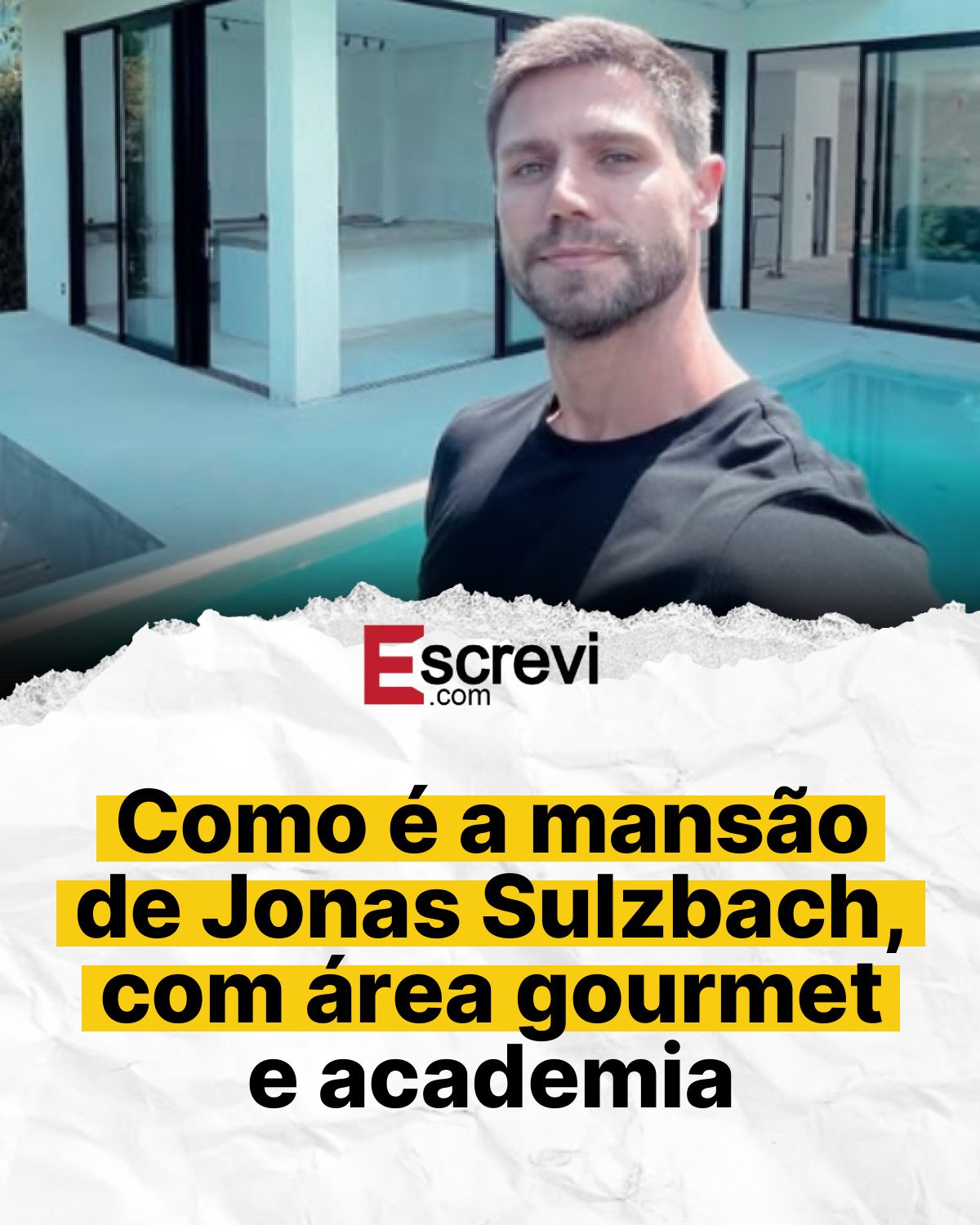 Como é a mansão de Jonas Sulzbach, com área gourmet e academia card branco