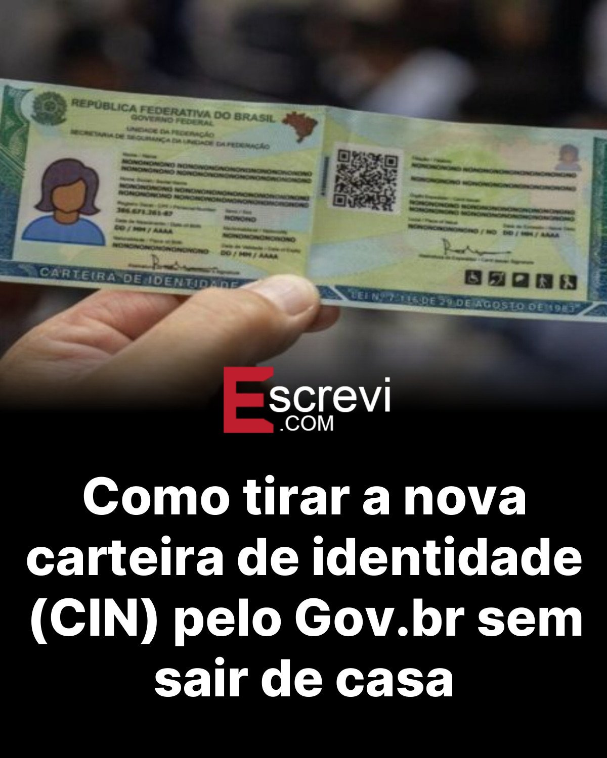 Como tirar a nova carteira de identidade (CIN) pelo Gov.br sem sair de casa card preto